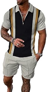 BIRW Mens Short Sets 2 Piece Outfits Polo Shirt Fashion Summer Tracksuits Casual Set Short Sleeve and Shorts Set for Men BIRW