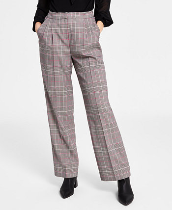 Женские широкие брюки с высокой талией и широкими штанинами в клетку, созданные для Macy's Bar III