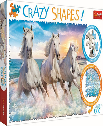 Crazy Shape Jigsaw Puzzle Horses Gallop Among The Waves, 600 Pieces Trefl