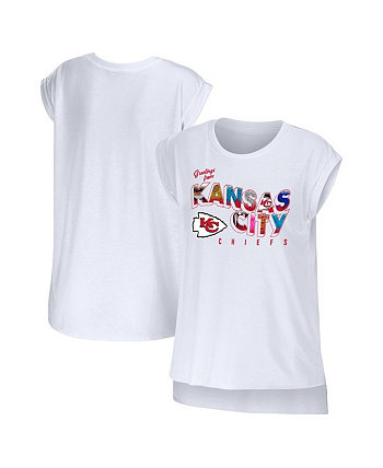 Women's White Kansas City Chiefs Greetings From Muscle T-shirt WEAR by Erin Andrews
