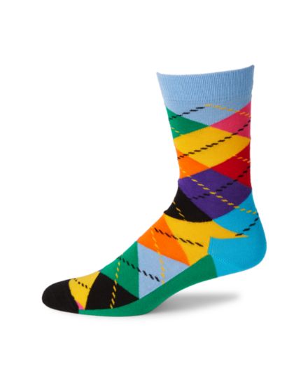 Трикотажные носки с круглым вырезом с ромбами Happy Socks