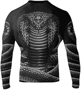 Raven Fightwear Men's Cobra BJJ Rash Guard MMA Black/Grey Raven Fightwear