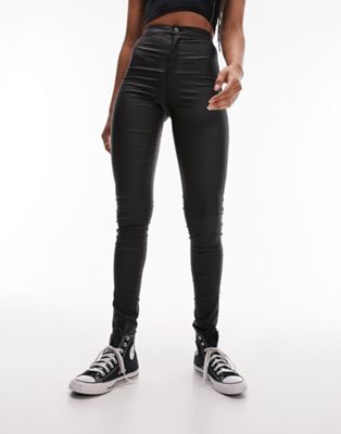 Черные джинсы с покрытием Topshop Tall Joni Topshop Tall