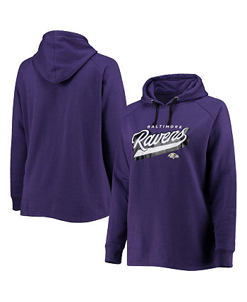 Женская фирменная фиолетовая толстовка с капюшоном Baltimore Ravens Plus размера First Contact пуловер реглан Fanatics