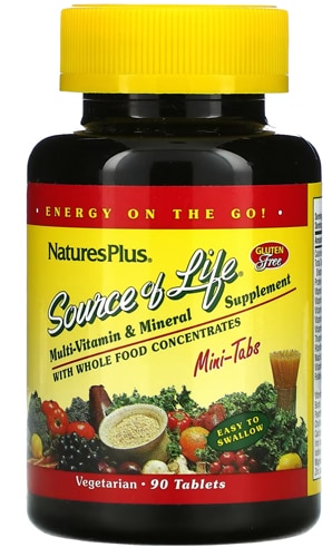 NaturesPlus Source of Life Мультивитаминная и минеральная добавка — 90 мини-таблеток NaturesPlus