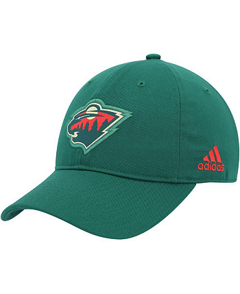 Мужская зеленая регулируемая шляпа с логотипом Minnesota Wild Primary Adidas