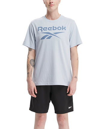 Мужская Узкая Хлопковая Футболка Reebok с Большим Логотипом Reebok