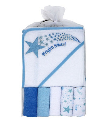 Baby Boys Bath Towel and Washcloth, 6 Piece Set Amor Bebe
