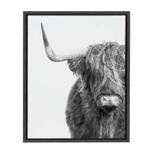 Kate and Laurel Highland Cow Sylvie Framed Wall Art Kate and Laurel