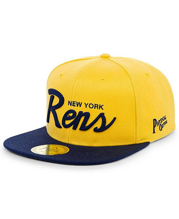 Men's Gold New York Rens Black Fives Snapback Adjustable Hat Physical Culture