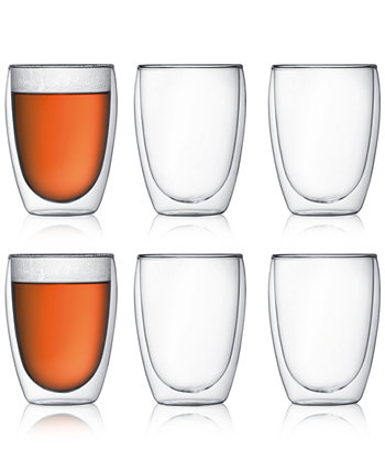 Pavina Double Wall Glasses, 12 Oz. 6 Piece Set BODUM