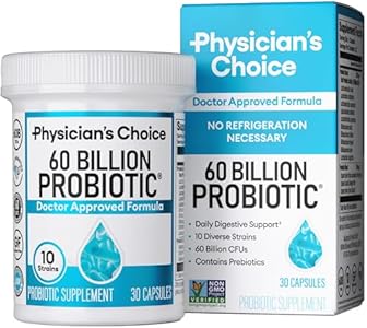 Physician's Choice Probiotics 60 Billion CFU - 10 Strains + Organic Prebiotics - Immune, Digestive & Gut Health - Supports Occasional Constipation, Diarrhea, Gas & Bloating - for Women & Men - 30ct Physician's Choice