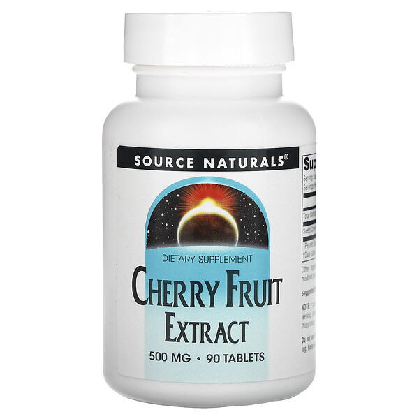 Экстракт плодов вишни, 500 мг, 90 таблеток Source Naturals