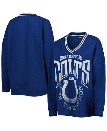 Женская толстовка Royal Indianapolis Colts с V-образным вырезом в винтажном стиле The Wild Collective