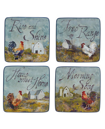 Тарелки для канапе Rooster Meadow, набор из 4 шт. Certified International