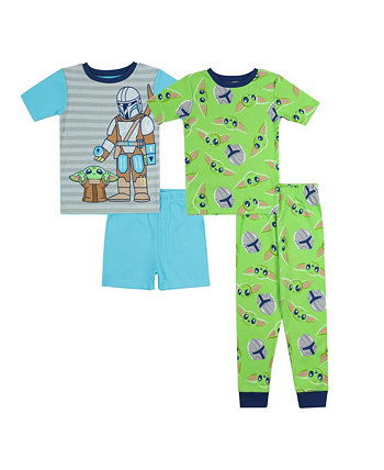 Пижама с короткими рукавами для больших мальчиков, комплект из 4 предметов The Mandalorian