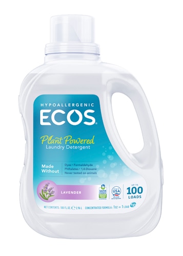 ECOS Гипоаллергенный стиральный порошок Лаванда -- 100 жидких унций ECOS