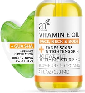 Artnaturals Face & Body Vitamin E Bio Oil 4.0oz + Gua Sha Facial Tools Set - Organic Moisturizer Skincare for Scars, Stretch Mark, Cellulite & Nails - Great Massage oil for Massaging Joint & Muscles Artnaturals