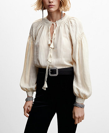 Женская блуза в стиле бохо с кисточками MANGO