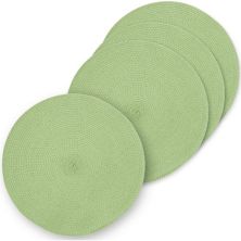 Round Woven Placemats (green, 15 In, 4 Pack) Juvale