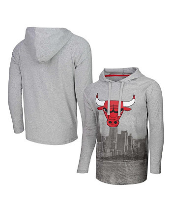 Мужская футболка с капюшоном с длинными рукавами Хизер Серый Chicago Bulls Atrium реглан Stadium Essentials