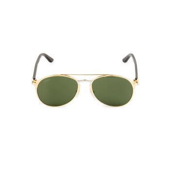 Солнцезащитные очки-авиаторы 56 мм в металлической оправе Cartier