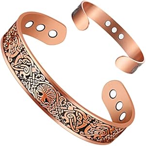 Copper Bracelets for Women 99% Pure Copper Bracelet Cuff Bangle Strength Magnets Adjustable Copper Magnetic Bracelet with Gift Box for Christmas (Braided Tricolour) Cigmag