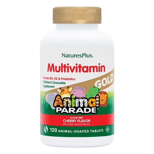 Animal Parade® Gold Children's Chewable Multi-Vitamin and Mineral Cherry -- 120 жевательных таблеток NaturesPlus