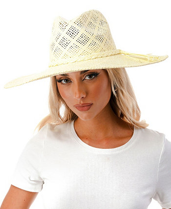 Женская соломенная шляпа с широкими полями и ленточной отделкой Marcus Adler