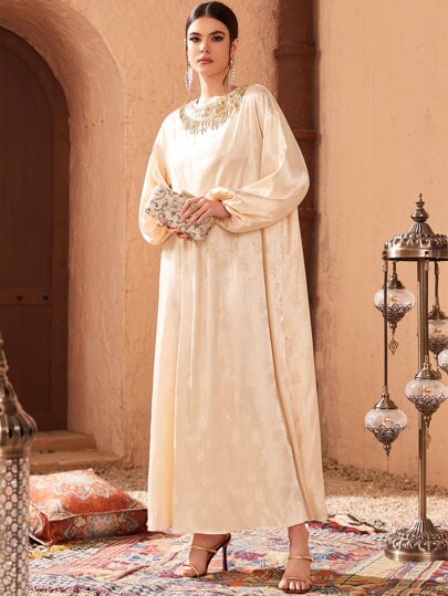 SHEIN Арабское платье жаккардовый с блестками SHEIN