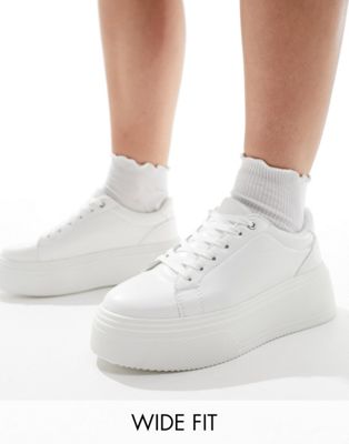 ASOS DESIGN Wide Fit Dream chunky sneakers in white  ASOS DESIGN