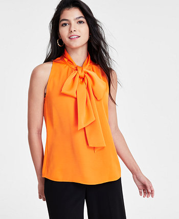 Women's Sleeveless Tie-Neck Blouse, Created for Macy's Bar III