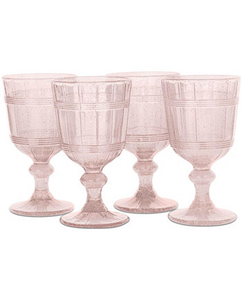 Vintage Pink Bubbles Wine Glasses, Set Of 4 Fifth Avenue Manufacturers