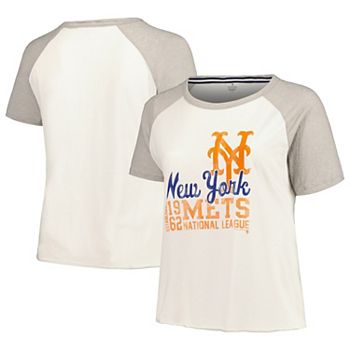 Женская Футболка Soft as a Grape Белая New York Mets Размер Плюс Soft As A Grape