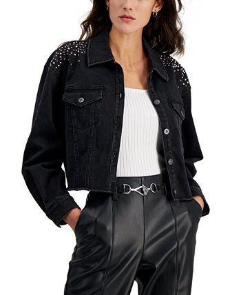 Женская джинсовая куртка Trucker с украшением, созданная для Macy's I.N.C. International Concepts