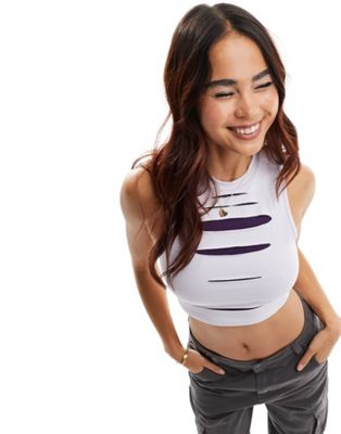Sixth June cut out crop top in purple Sixth June
