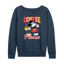 Женский свитшот с напуском и рисунком Disney's Mickey Mouse Coffee Please Disney