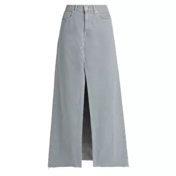 Low-Rise Denim Maxi Skirt SLVRLAKE