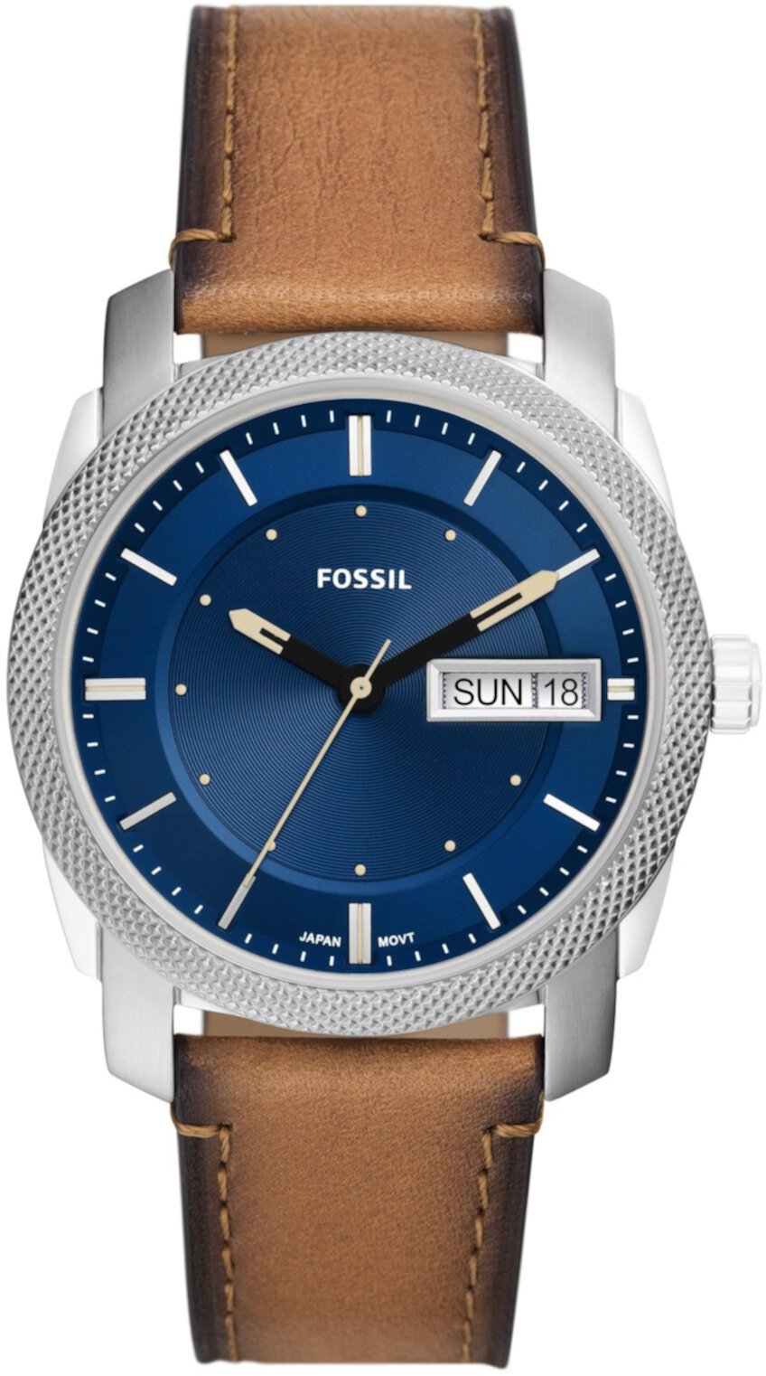 fossil machine leather watch