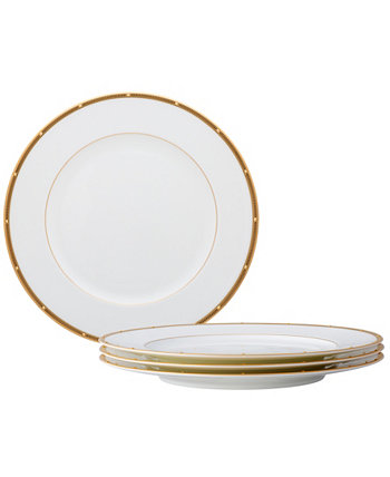 Набор из 4 обеденных тарелок Rochelle Gold, сервиз на 4 персоны Noritake