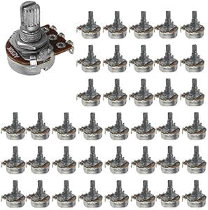 40PCS A250K Guitar Bass Pots Potentiometer Short Shaft Audio Tone Control Teamwill