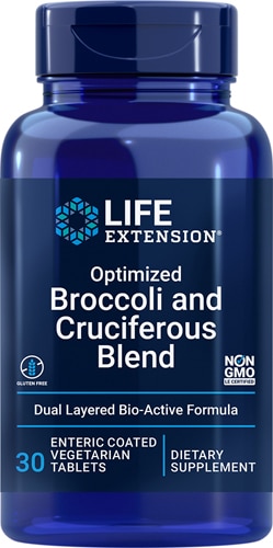 Life Extension Оптимизированная смесь брокколи и крестоцветных – 30 вегетарианских таблеток, покрытых кишечнорастворимой оболочкой Life Extension