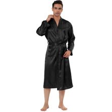 Мужской атласный халат для сна с длинными рукавами, пижама для отдыха, пижамный халат Lars Amadeus
