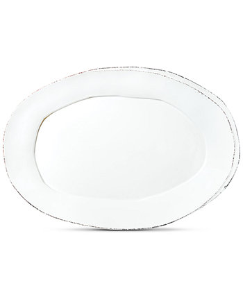 Белая маленькая овальная тарелка Lastra Collection VIETRI