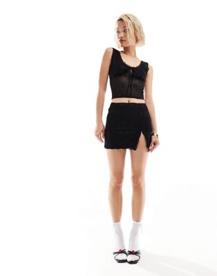 Bailey Rose mini skirt in 90s black lace - part of a set Bailey Rose