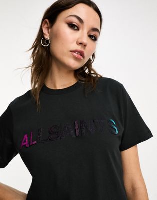 Черная футболка бойфренда с логотипом AllSaints Shadow AllSaints