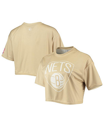 Женский светло-коричневый укороченный топ Brooklyn Nets Sand NBA