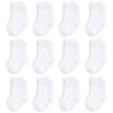 Touched by Nature Baby Unisex Organic Cotton Socks, White 12-Pack Touched by Nature