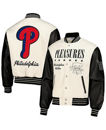 Мужская белая университетская куртка на пуговицах Philadelphia Phillies PLEASURES