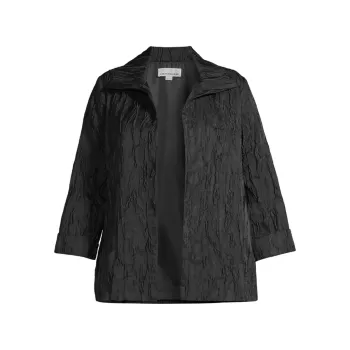 Plus Textured Jacquard A-Line Jacket Caroline Rose